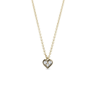 0.60 TCW Round Moissanite Diamond Heart Shaped Pendent Necklace - crownmoissanite