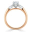 1.0 CT Pear Cut Moissanite Three Stone Engagement Ring - crownmoissanite