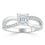0.75 CT Asscher Cut Solitaire Split Shank Style Moissanite Engagement Ring - crownmoissanite