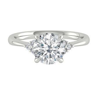 2.65 CT Round Cut Cluster Moissanite Engagement Ring - crownmoissanite