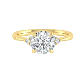 2.65 CT Round Cut Cluster Moissanite Engagement Ring - crownmoissanite