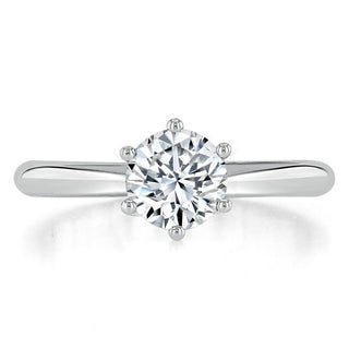 0.75 CT Round Cut Solitaire Moissanite Engagement Ring - crownmoissanite