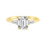 1.9 CT Emerald Cut Three Stone Moissanite Engagement Ring - crownmoissanite