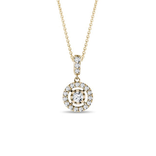 0.34 TCW Round Moissanite Diamond Halo Pendent Necklace - crownmoissanite