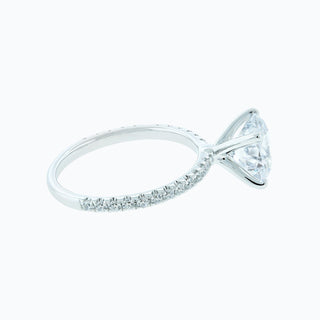 2.0 CT Round Shaped Moissanite Solitaire Pave Setting Engagement Ring - crownmoissanite