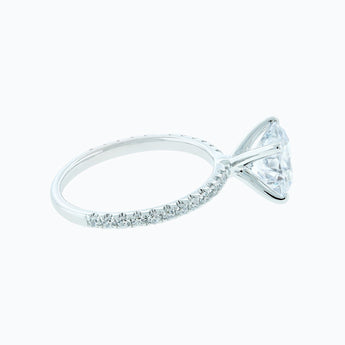 2.0 CT Round Shaped Moissanite Solitaire Pave Setting Engagement Ring - crownmoissanite