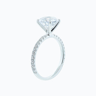 2.0 CT Round Shaped Moissanite Solitaire Pave Setting Engagement Ring - crownmoissanite