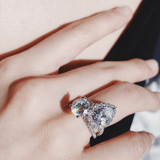 2.0 CT Round Shaped Moissanite Solitaire Pave Setting Engagement Ring - crownmoissanite