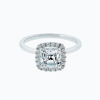 1.50 CT Cushion Shaped Moissanite Halo Engagement Ring - crownmoissanite