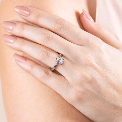 1.33 CT Oval Cut Solitaire Moissanite Engagement Ring - crownmoissanite