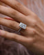 7.45 CT Radiant Solitaire Hidden Halo & Pave Moissanite Engagement Ring - crownmoissanite