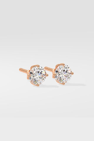 1.0 TCW Round Cut Moissanite Solitaire Stud Earrings - crownmoissanite