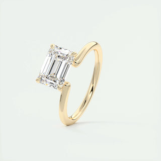 1.91 CT Emerald Cut Solitaire Moissanite Engagement Ring - crownmoissanite