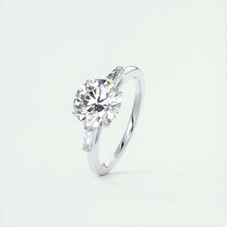 2.0 CT Round Shaped Moissanite Three Stones Engagement Ring - crownmoissanite