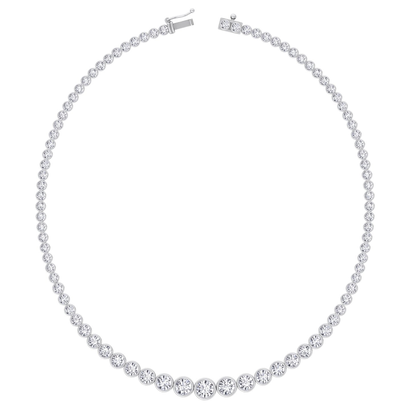 round Cut Moissanite Diamond Tennis Necklace