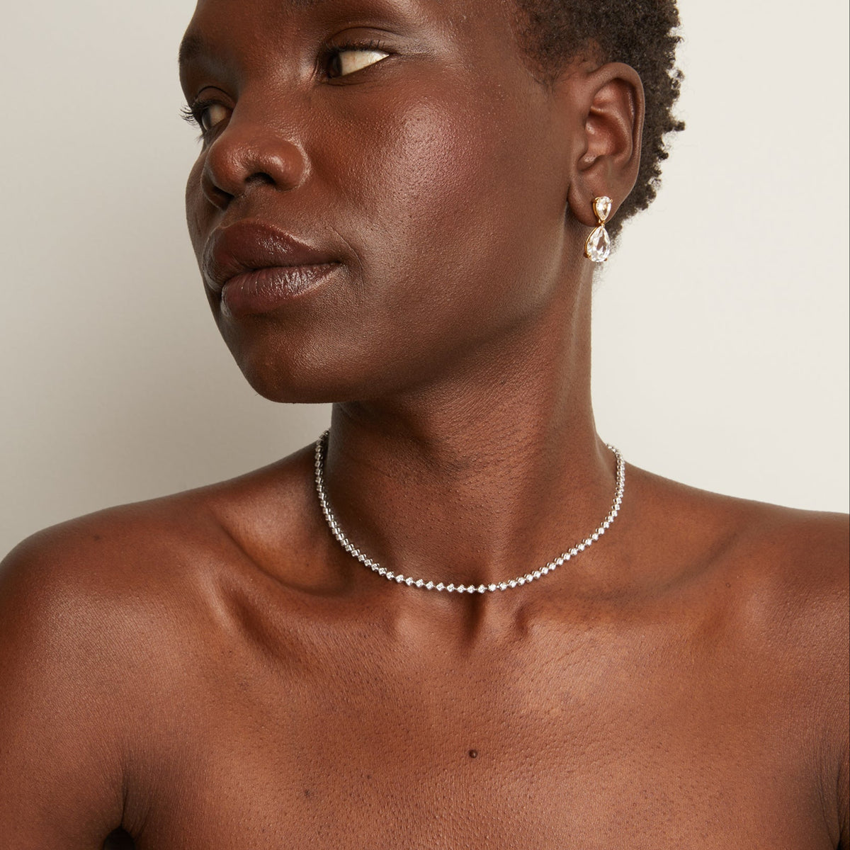 Round Cut Lab Grown Diamond Tennis Necklace