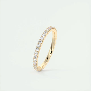 0.74 CT Round Shaped Moissanite Full Eternity Wedding Band - crownmoissanite