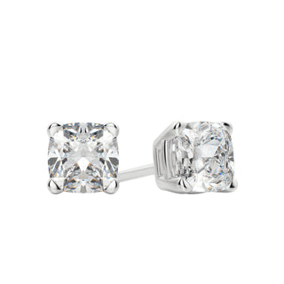 0.50 TCW-1.0 TCW Cushion Cut Moissanite Solitaire Stud Earrings - crownmoissanite