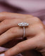 3.50 CT Oval Cluster Halo & Pave Moissanite Engagement Ring - crownmoissanite