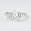 1.52 CT Pear Shaped Moissanite Cluster Engagement Ring - crownmoissanite