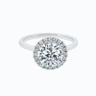 2.0 CT Round Shaped Moissanite Halo Engagement Ring - crownmoissanite