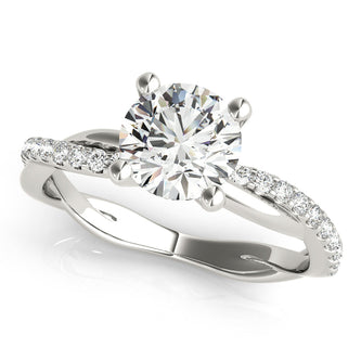 1.5 - 3.5 CT Round Moissanite Twisted Shank Engagement Ring