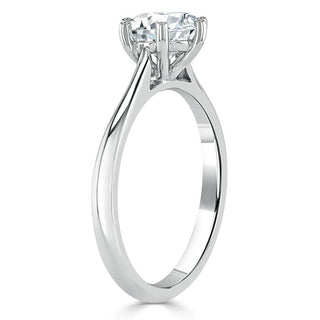 0.75 CT Round Cut Solitaire Moissanite Engagement Ring - crownmoissanite