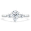 1.0 CT Pear Cut Moissanite Three Stone Engagement Ring - crownmoissanite