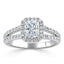 0.75 CT Radiant Shaped Moissanite Halo Split Shank Engagement Ring - crownmoissanite