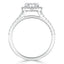 1.0 CT Heart Shaped Moissanite Halo & Split Shank Engagement Ring - crownmoissanite