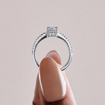 1.33 CT Pear Moissanite Diamond Solitaire Engagement Ring - crownmoissanite