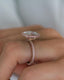 4.0 CT Oval Halo & Pave Moissanite Engagement Ring - crownmoissanite