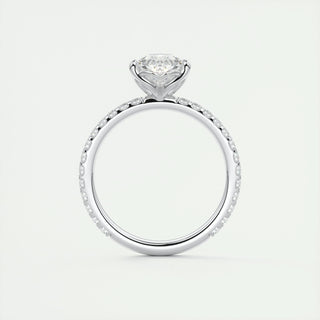 1.93 CT Pear Solitaire Pave Moissanite Engagement Ring - crownmoissanite