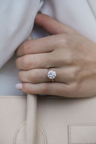 3.0 CT Round Solitaire Moissanite Engagement Ring - crownmoissanite