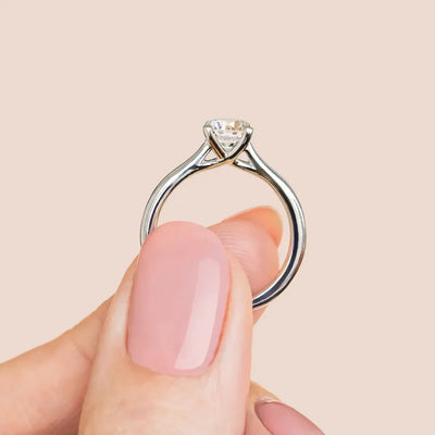 1.33 CT Oval Shaped Moissanite Solitaire Engagement Ring - crownmoissanite