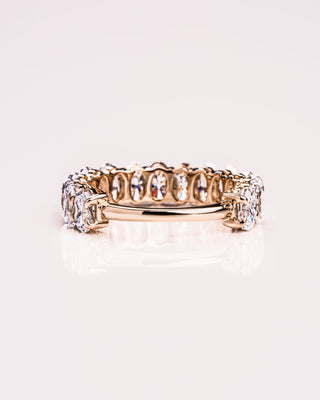 3.45 TCW Oval Moissanite Half Eternity Wedding Band - crownmoissanite