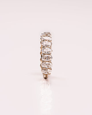 3.45 TCW Oval Moissanite Half Eternity Wedding Band - crownmoissanite