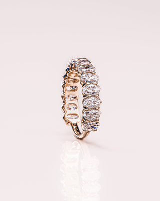 3.45 TCW Oval Moissanite Half Eternity Wedding Band - crownmoissanite