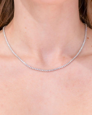 6.08TCW Round Moissanite Tennis Necklace - crownmoissanite