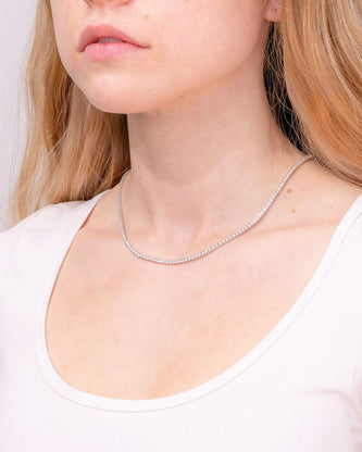 6.08TCW Round Moissanite Tennis Necklace - crownmoissanite