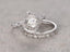 1.0 CT Cushion Shaped Moissanite Halo Bridal Ring Set - crownmoissanite
