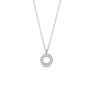 0.10 TCW Round Moissanite Diamond Circle Pendent Necklace - crownmoissanite