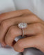 4.0 CT Oval Halo & Pave Moissanite Engagement Ring - crownmoissanite