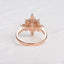 0.7 CT Round Shaped Moissanite Cluster Halo Engagement Ring - crownmoissanite