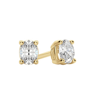 0.50-1.0 TCW Oval Shaped Moissanite Solitaire Stud Earrings - crownmoissanite