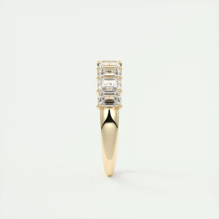 1.80 Emerald Cut Half Eternity Moissanite Bridal Wedding Band - crownmoissanite