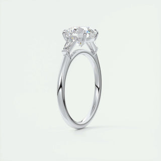 2.0 CT Round Cut Three Stone Moissanite Engagement Ring - crownmoissanite