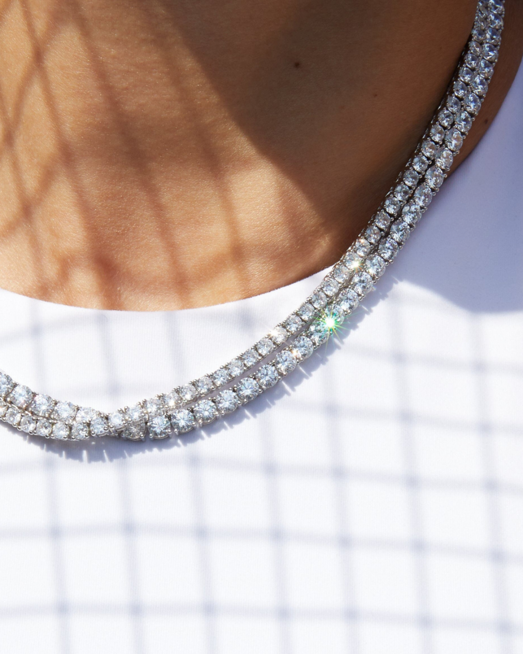 Round Cut Moissanite Diamond Tennis Necklace
