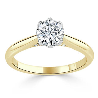 0.75 CT Round Shaped Moissanite Solitaire Engagement Ring - crownmoissanite