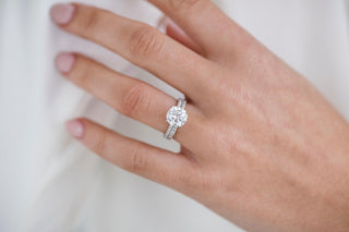 2.50 CT Round Solitaire Hidden Halo Moissanite Engagement Ring - crownmoissanite